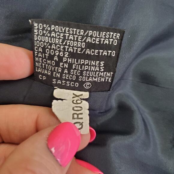 Kasper A.S.L | Vintage Navy Blue Button Front Single Breasted Blazer - Picture 9 of 10